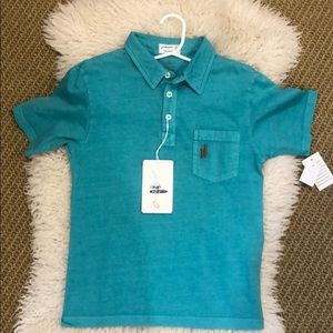 Boys short sleeve golf shirt- Greenish blue